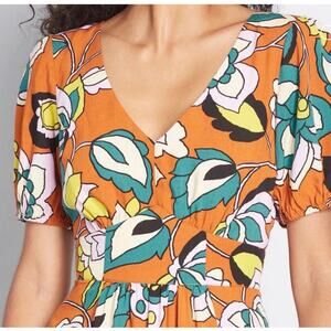 Eyecatching Puff Sleeve Paisley ModCloth Maxi Dress Summer Florals Garden Party